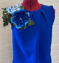 blouse blauw bloem